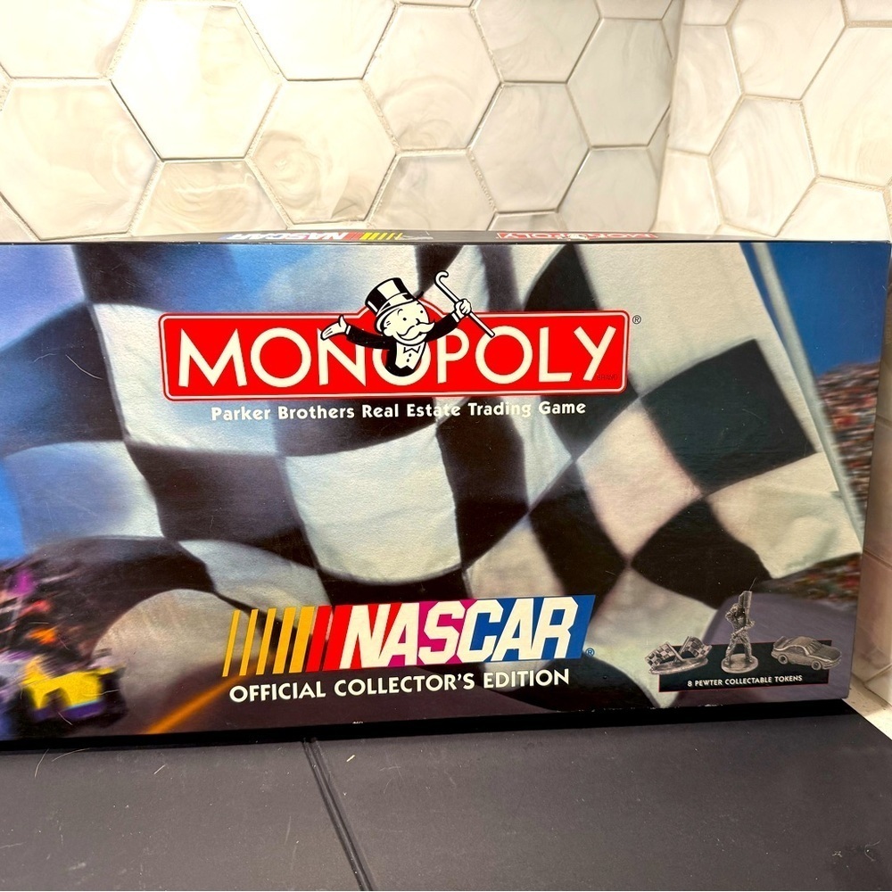 NASCAR Monopoly Game Vintage Official Collectors Edition 8 Pewter Tokens